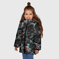 Куртка зимняя для девочки Сеть нейронов, цвет: 3D-черный — фото 2