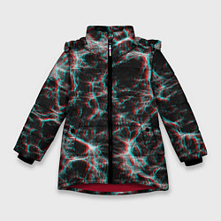 Куртка зимняя для девочки Сеть нейронов, цвет: 3D-красный