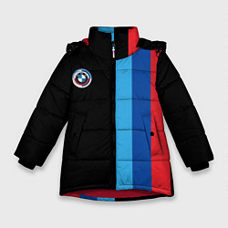 Куртка зимняя для девочки BMW - м линии, цвет: 3D-красный