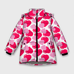 Зимняя куртка для девочки Двойные сердечки - паттерн