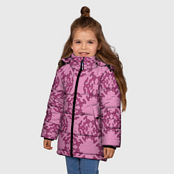 Куртка зимняя для девочки Розовая витиеватая загогулина, цвет: 3D-черный — фото 2
