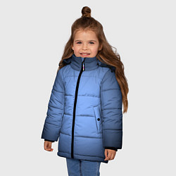 Куртка зимняя для девочки Васильковый оттенок с черной виньеткой, цвет: 3D-черный — фото 2