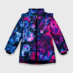 Зимняя куртка для девочки Сине-малиновая горная порода