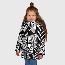 Куртка зимняя для девочки Геометрический орнамент, цвет: 3D-черный — фото 2