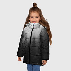 Куртка зимняя для девочки Красивый туманный лес, цвет: 3D-светло-серый — фото 2