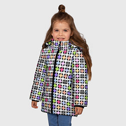Куртка зимняя для девочки Разноцветный геометрический рисунок, цвет: 3D-красный — фото 2