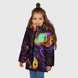 Куртка зимняя для девочки Космический всплеск, цвет: 3D-красный — фото 2