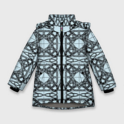 Зимняя куртка для девочки Трилистник орнамент в круге