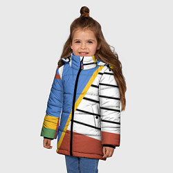 Куртка зимняя для девочки Винтаж - 70-е - спортивный стиль, цвет: 3D-черный — фото 2