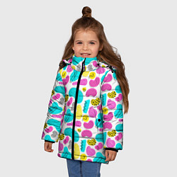 Куртка зимняя для девочки Geometric pattern, цвет: 3D-светло-серый — фото 2