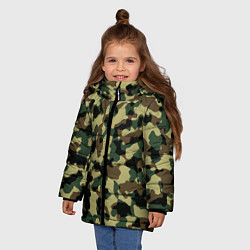 Куртка зимняя для девочки Военный камуфляж, цвет: 3D-светло-серый — фото 2
