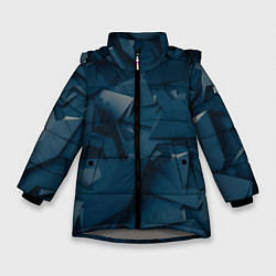 Куртка зимняя для девочки Абстрактное множество металлических предметов, цвет: 3D-светло-серый
