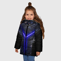 Куртка зимняя для девочки Лучевая подсветка неон, цвет: 3D-красный — фото 2