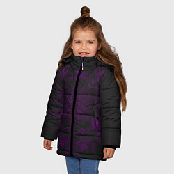 Куртка зимняя для девочки Фиолетовый узор, цвет: 3D-черный — фото 2