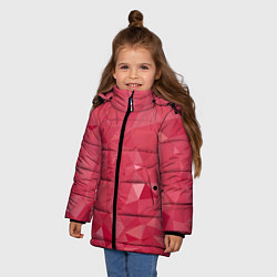 Куртка зимняя для девочки Блеск геометрии, цвет: 3D-красный — фото 2