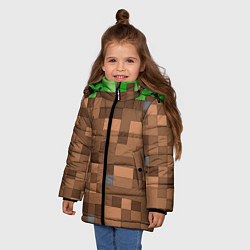 Куртка зимняя для девочки Блоки майнкрафта, цвет: 3D-черный — фото 2