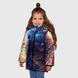Куртка зимняя для девочки Фантастический футбол, цвет: 3D-красный — фото 2