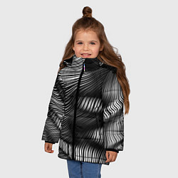 Куртка зимняя для девочки Оптические волны, цвет: 3D-черный — фото 2