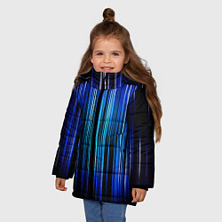 Куртка зимняя для девочки Neon line stripes, цвет: 3D-красный — фото 2