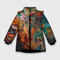 Зимняя куртка для девочки Разводы краски: арт нейросети