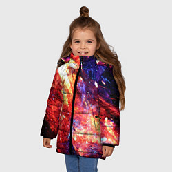 Куртка зимняя для девочки Космическое сияние ночь, цвет: 3D-красный — фото 2