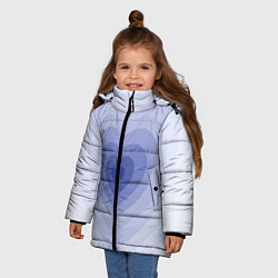 Куртка зимняя для девочки Голубое сердце градиент, цвет: 3D-черный — фото 2