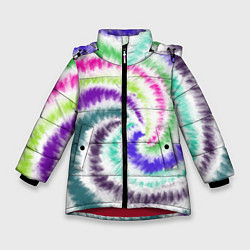 Зимняя куртка для девочки Тай-дай разноцветный