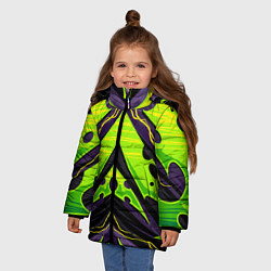 Куртка зимняя для девочки Ядовитый экстримальный узор, цвет: 3D-красный — фото 2