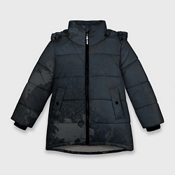 Куртка зимняя для девочки Картография, цвет: 3D-светло-серый