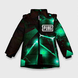 Куртка зимняя для девочки PUBG разлом плит, цвет: 3D-черный