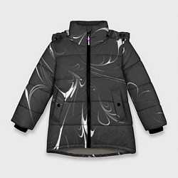 Куртка зимняя для девочки Черно-белый узор, цвет: 3D-светло-серый
