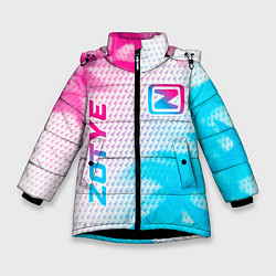 Зимняя куртка для девочки Zotye neon gradient style: надпись, символ