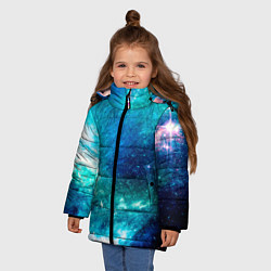 Куртка зимняя для девочки Звёздная Вселенная, цвет: 3D-черный — фото 2