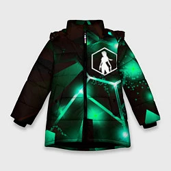 Куртка зимняя для девочки Tomb Raider разлом плит, цвет: 3D-черный