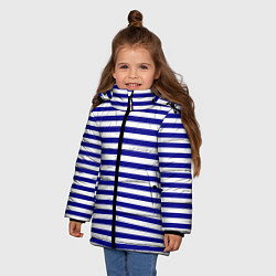 Куртка зимняя для девочки Тельняшка синяя ВМФ, цвет: 3D-светло-серый — фото 2