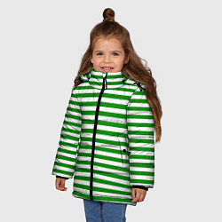 Куртка зимняя для девочки Тельняшка зеленая Пограничных войск, цвет: 3D-черный — фото 2