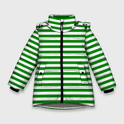 Куртка зимняя для девочки Тельняшка зеленая Пограничных войск, цвет: 3D-светло-серый