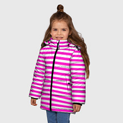 Куртка зимняя для девочки Ярко-розовые полосы, цвет: 3D-красный — фото 2