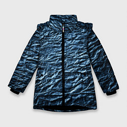 Куртка зимняя для девочки Текстура мятой бумаги, цвет: 3D-черный