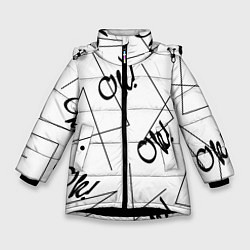 Куртка зимняя для девочки Ok, цвет: 3D-черный