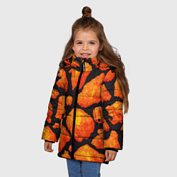 Куртка зимняя для девочки Обжигающая лава, цвет: 3D-светло-серый — фото 2