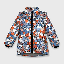 Куртка зимняя для девочки Красочная мозаика, цвет: 3D-светло-серый