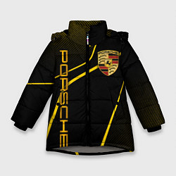 Куртка зимняя для девочки Porsche - Gold line, цвет: 3D-светло-серый