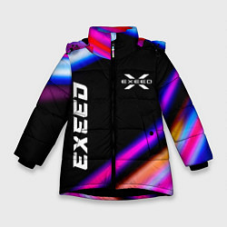 Куртка зимняя для девочки Exeed speed lights, цвет: 3D-черный
