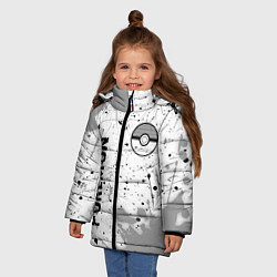 Куртка зимняя для девочки Pokemon glitch на светлом фоне: надпись, символ, цвет: 3D-черный — фото 2