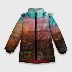 Куртка зимняя для девочки Разноцветные тени и краски, цвет: 3D-красный