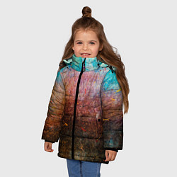 Куртка зимняя для девочки Разноцветные тени и краски, цвет: 3D-красный — фото 2
