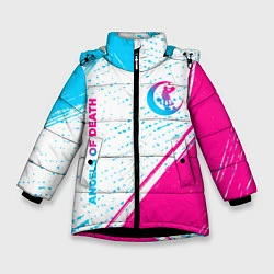 Куртка зимняя для девочки Angels of Death neon gradient style: надпись, симв, цвет: 3D-черный