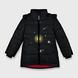 Зимняя куртка для девочки Солнце и планеты