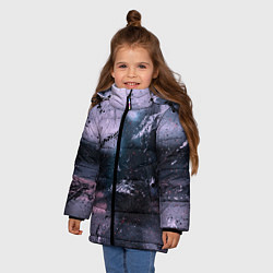 Куртка зимняя для девочки Пурпурный туман, цвет: 3D-светло-серый — фото 2